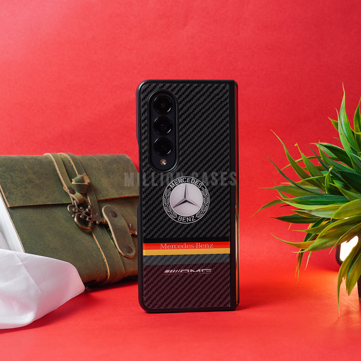 Galaxy Z Fold3 Luxurious AMG Carbon Fiber Glass Case