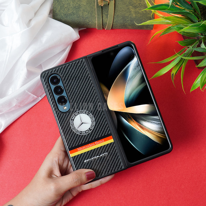 Galaxy Z Fold3 Luxurious AMG Carbon Fiber Glass Case