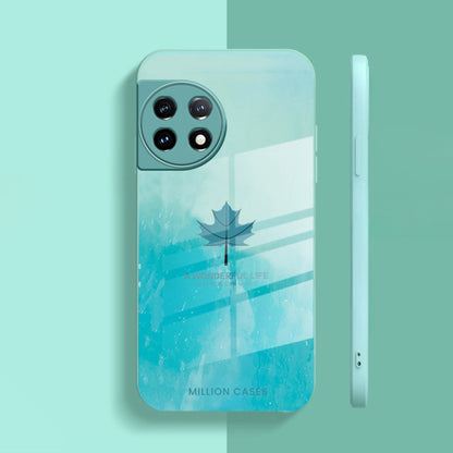 OnePlus 11R Watercolor Mapple Leaf Glass Case