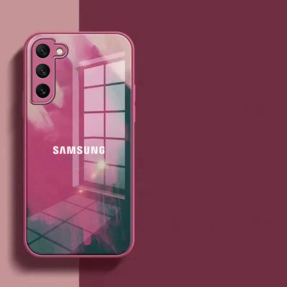 Galaxy S23 Moire Color Pattern Glass Case
