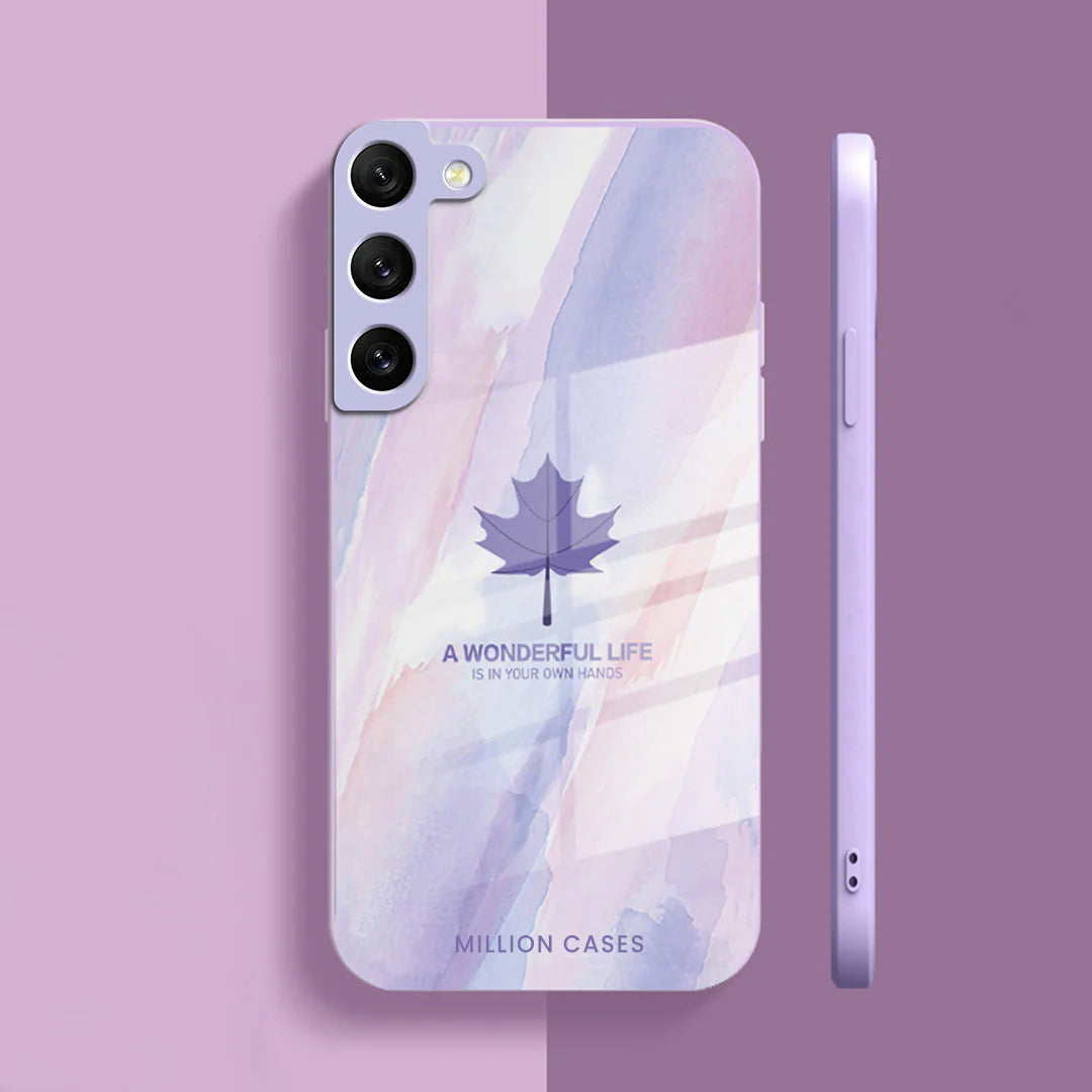 Galaxy A Series Watercolor Mapple Leaf Glass Case