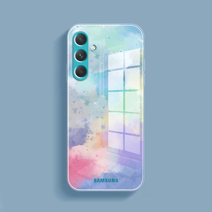 Galaxy S22 Series Watercolor Splatter Glass Back Case