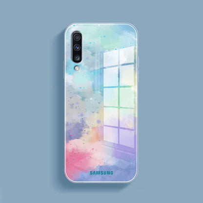 Galaxy S23 Series Watercolor Splatter Glass Back Case