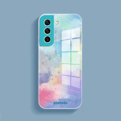 Galaxy S22 Series Watercolor Splatter Glass Back Case