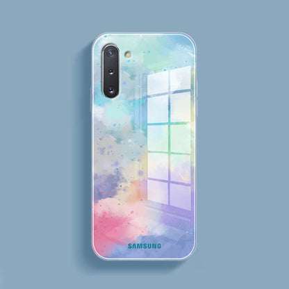 Galaxy S22 Series Watercolor Splatter Glass Back Case