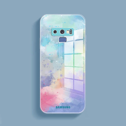 Galaxy S23 Series Watercolor Splatter Glass Back Case