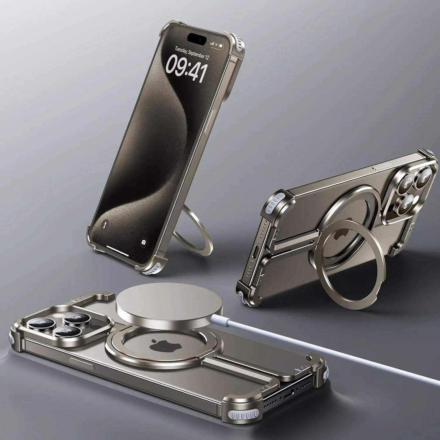 iPhone 15 Series Pivot Guard Magnetic Ring Stand Case