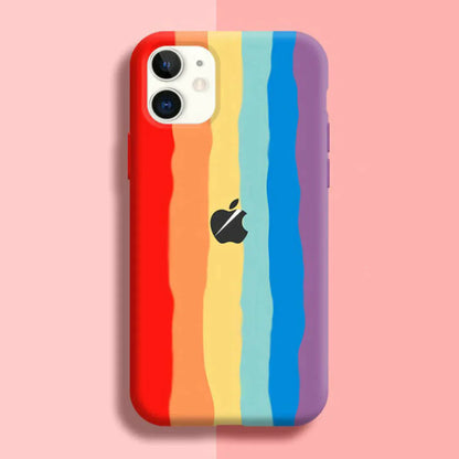 iPhone 13 Pro Max Rainbow Liquid Silicone Logo Case
