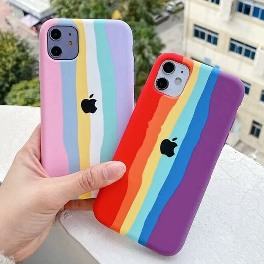 iPhone 11 Rainbow Liquid Silicone Logo Case
