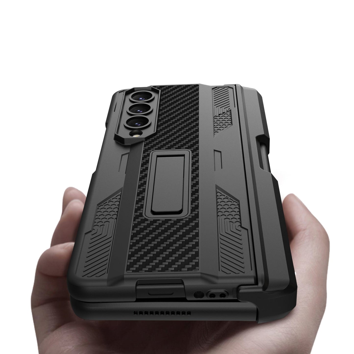Galaxy Z Fold3 Armor Kickstand Case With Pen Holder