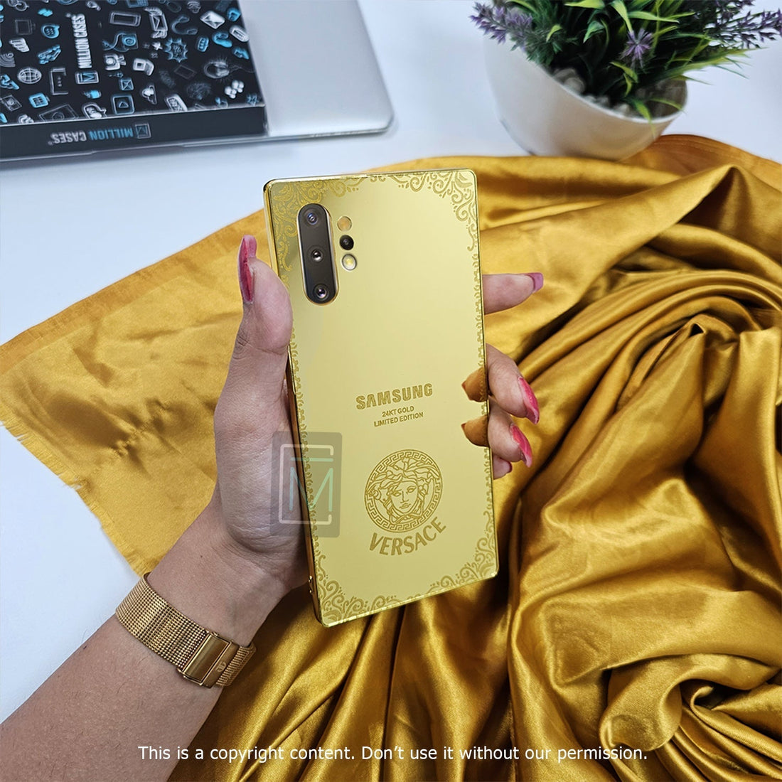 Galaxy Note 10 Plus Crafted Gold Luxurious Camera Protective Case