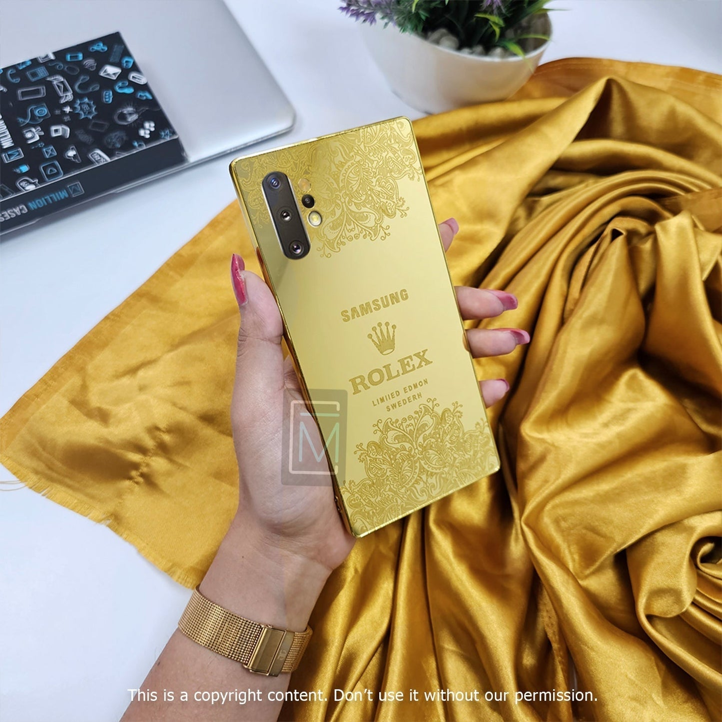 Galaxy Note 10 Plus Crafted Gold Luxurious Camera Protective Case