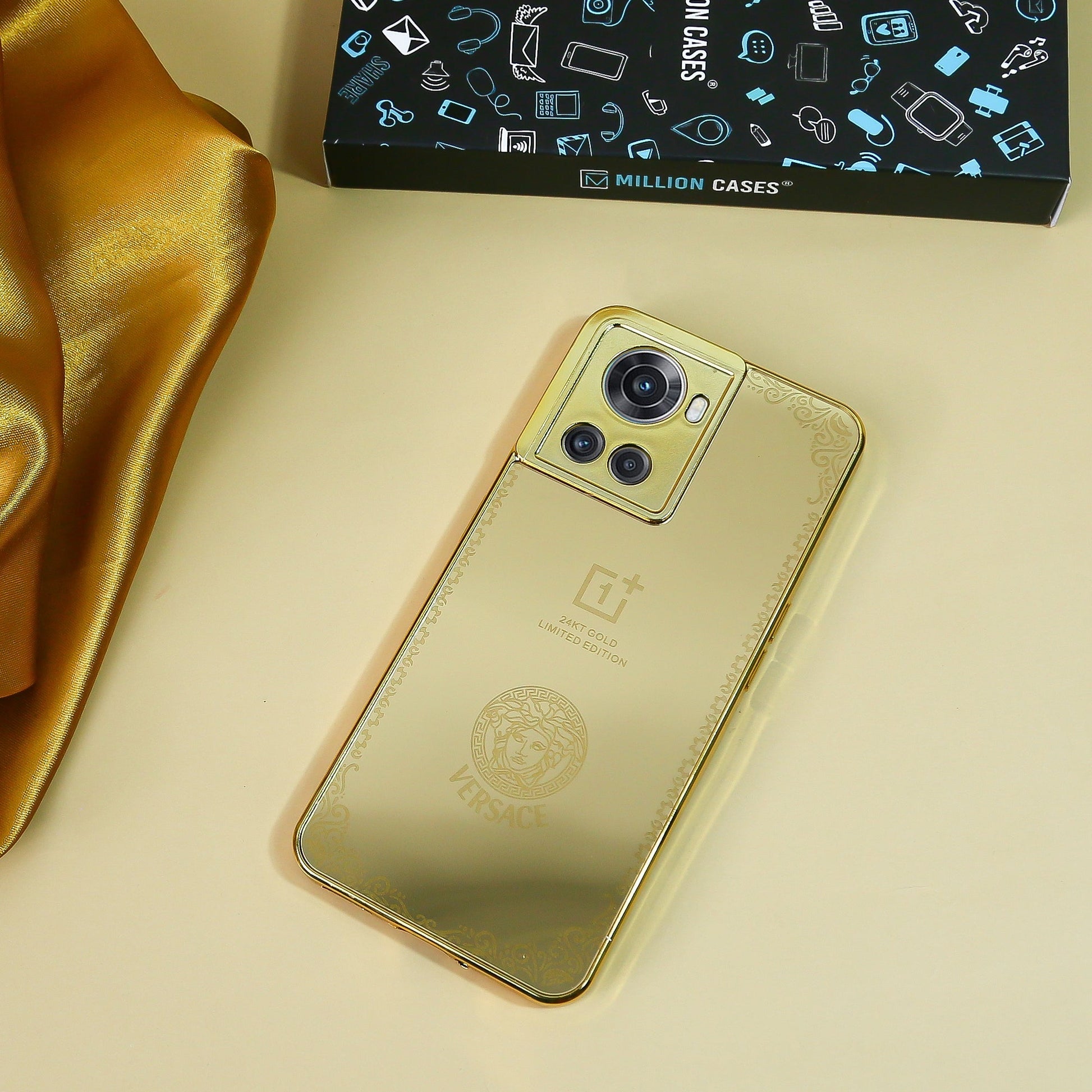Crafted Gold Versace Luxurious Camera Protective Case OnePlus