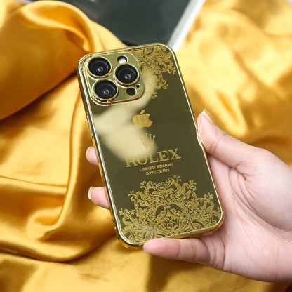 iPhone 15 Series Crafted Gold Luxurious Camera Protective Case