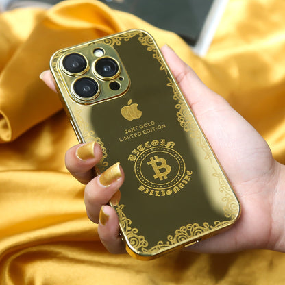 iPhone 15 Series Crafted Gold Luxurious Camera Protective Case