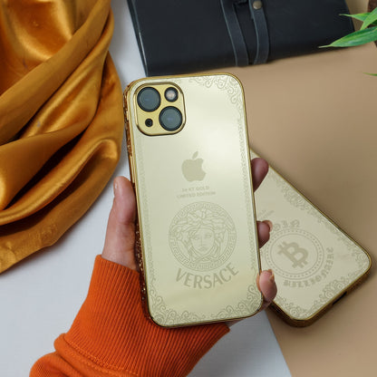 iPhone 14 Series Crafted Gold Luxurious Camera Protective Case