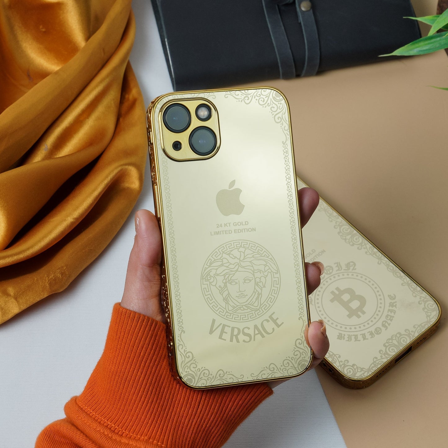 iPhone 13 Series Crafted Gold Luxurious Camera Protective Case