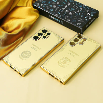 Galaxy S22 Ultra Crafted Gold Luxurious Camera Protective Case