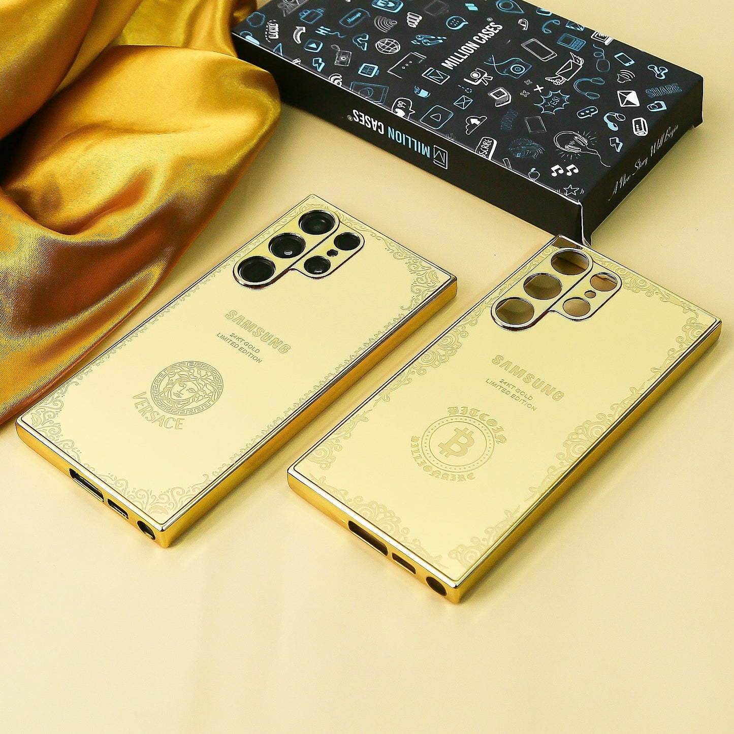 Galaxy S21 Ultra Crafted Gold Luxurious Camera Protective Case