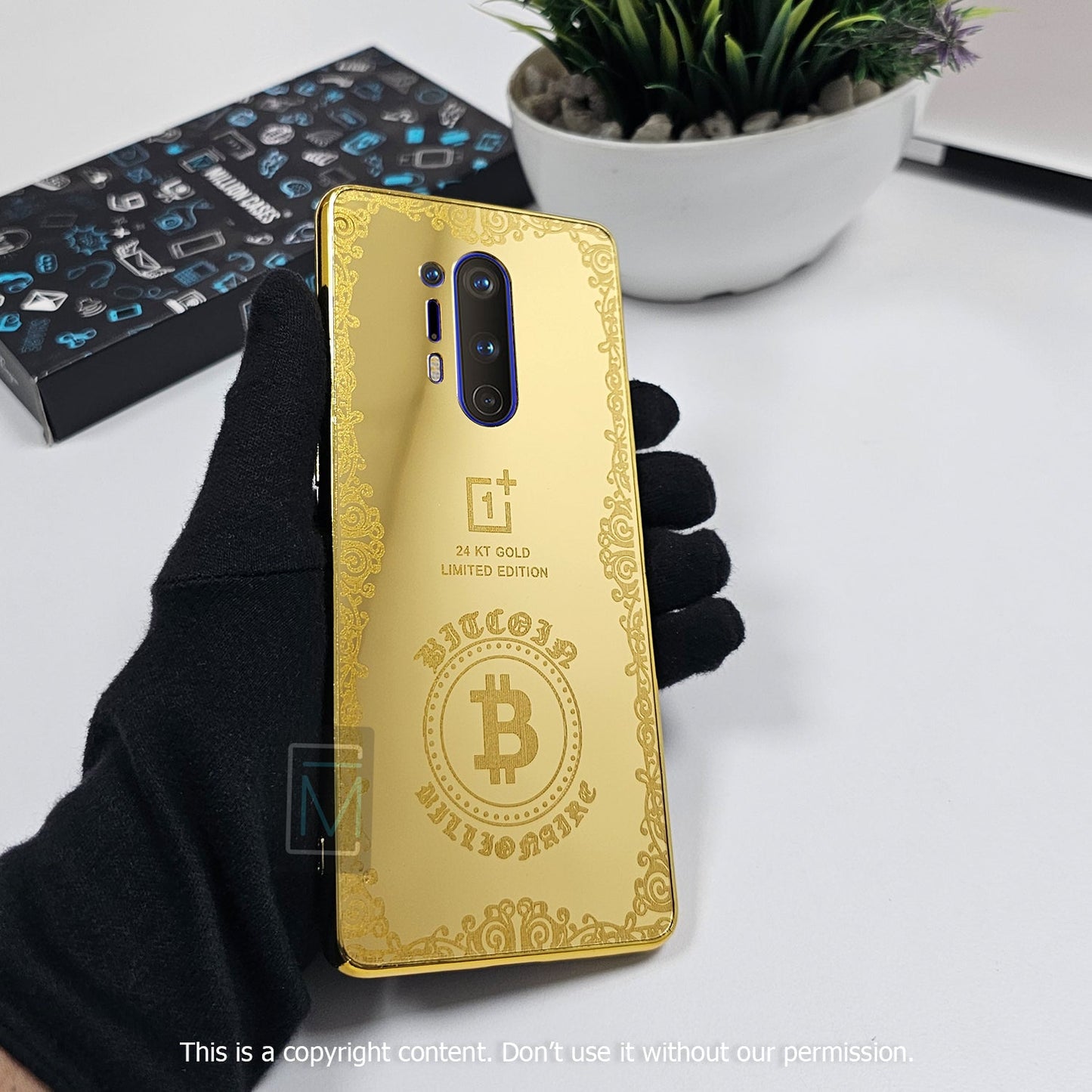 OnePlus 8 Pro Crafted Gold Bitcoin Luxurious Camera Protective Case