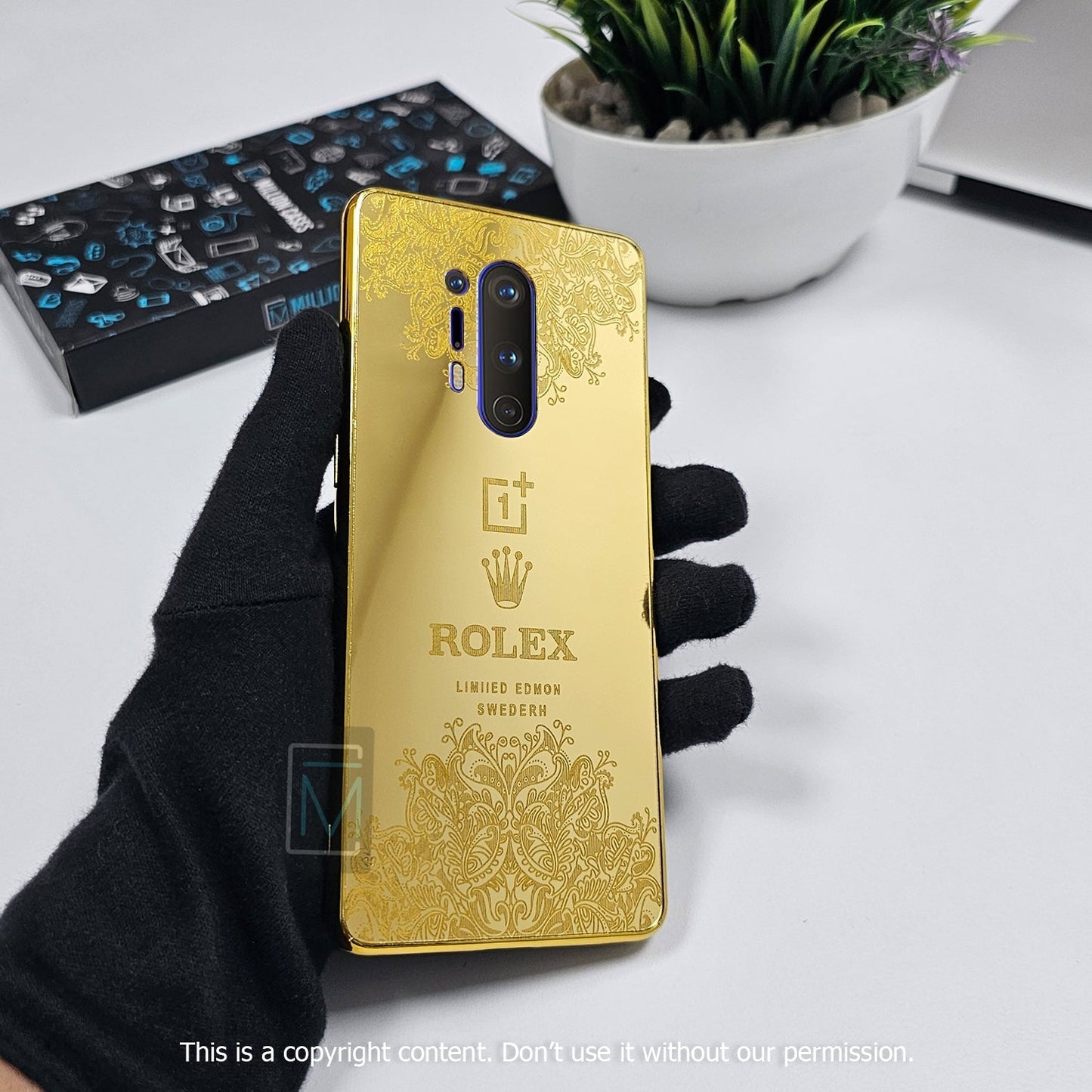 OnePlus 8 Pro Crafted Gold Rolex Luxurious Camera Protective Case