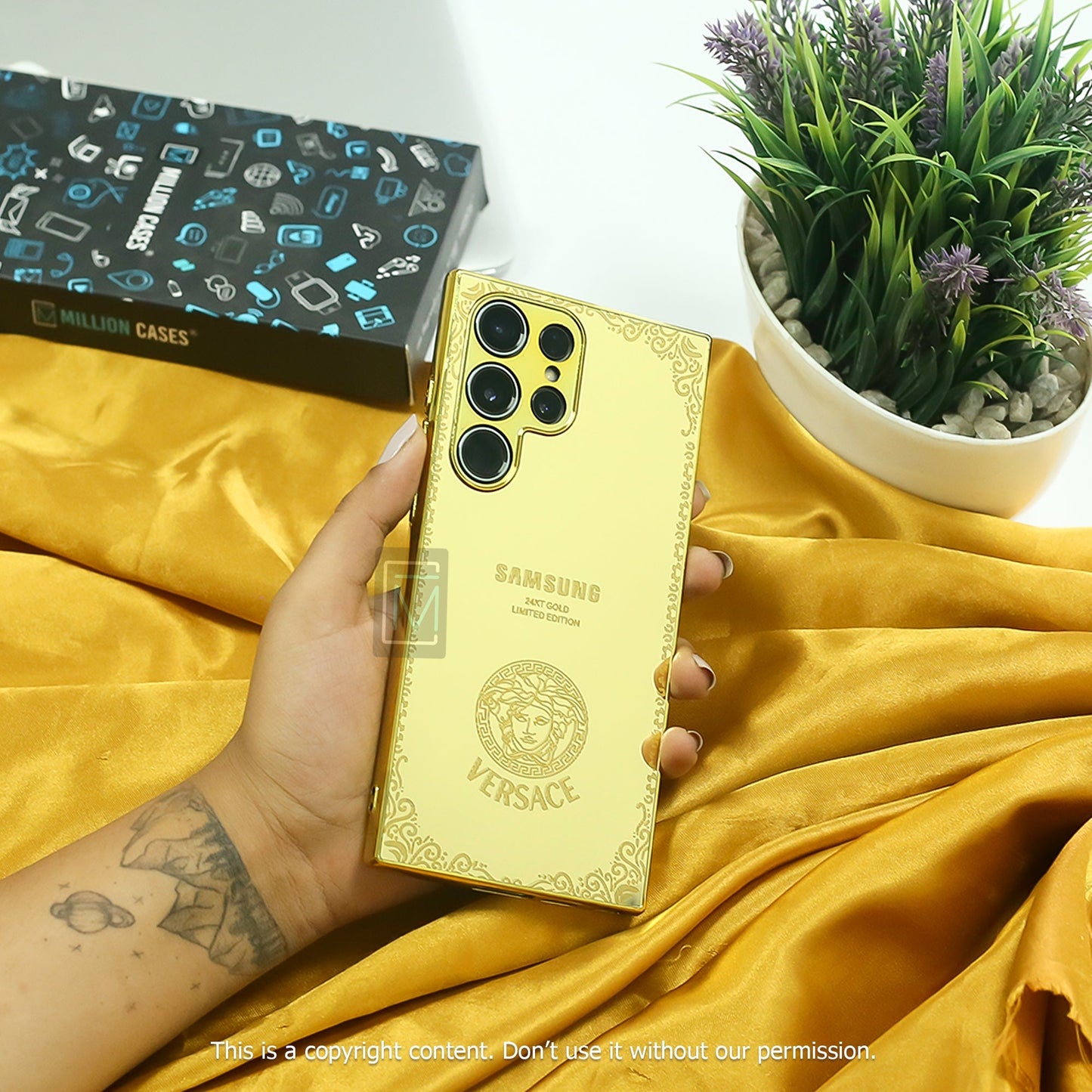 Galaxy S10 Series Luxurious Crafted Gold Camera Protective Case