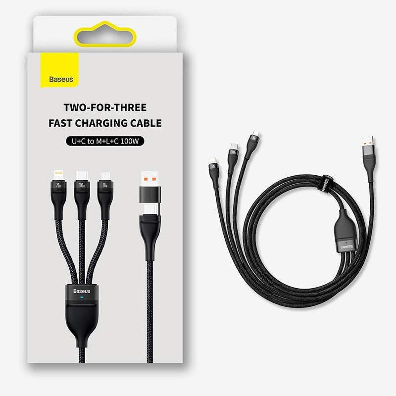 Baseus™ Type C, Lightning, and Micro USB 3in1 Data Cable