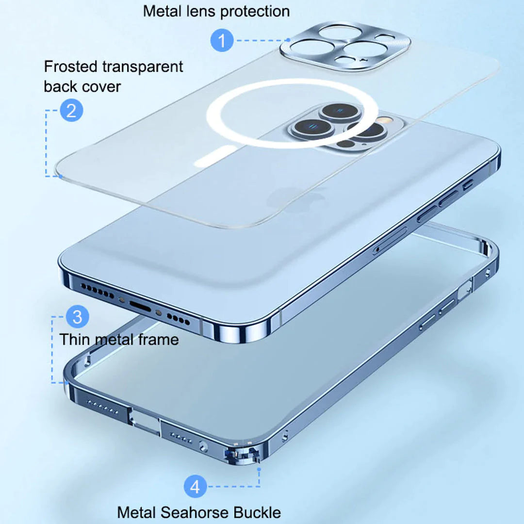 iPhone 13 Pro Max Frosted Glass Magsafe Edition Magnetic Bumper Case