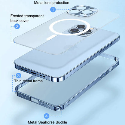 iPhone 13 Pro Max Frosted Glass Magsafe Edition Magnetic Bumper Case
