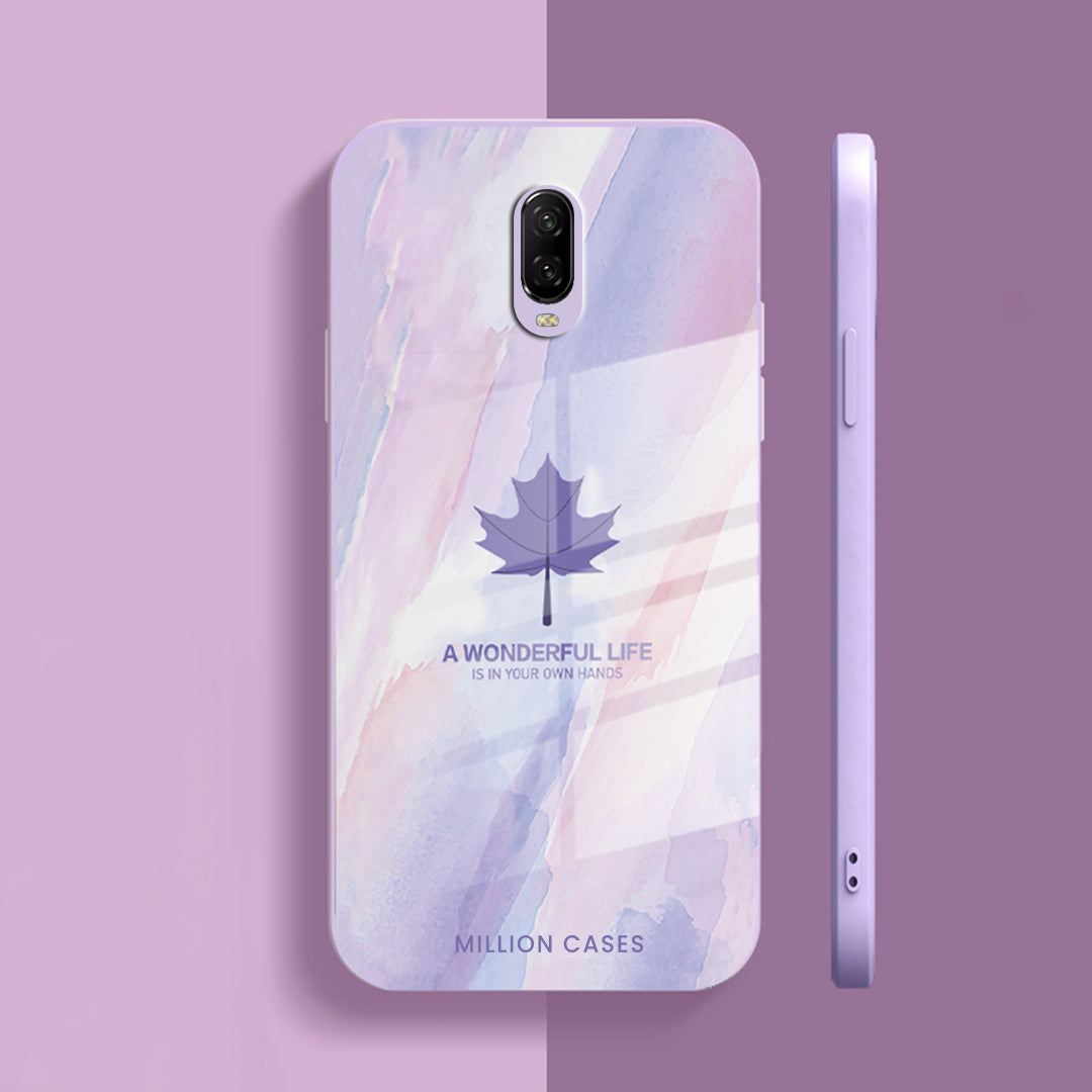 OnePlus 6 Watercolor Mapple Leaf Glass Case