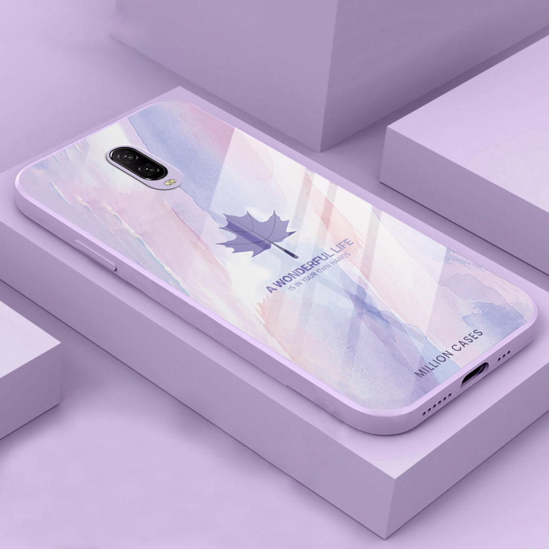 OnePlus 6 Watercolor Mapple Leaf Glass Case