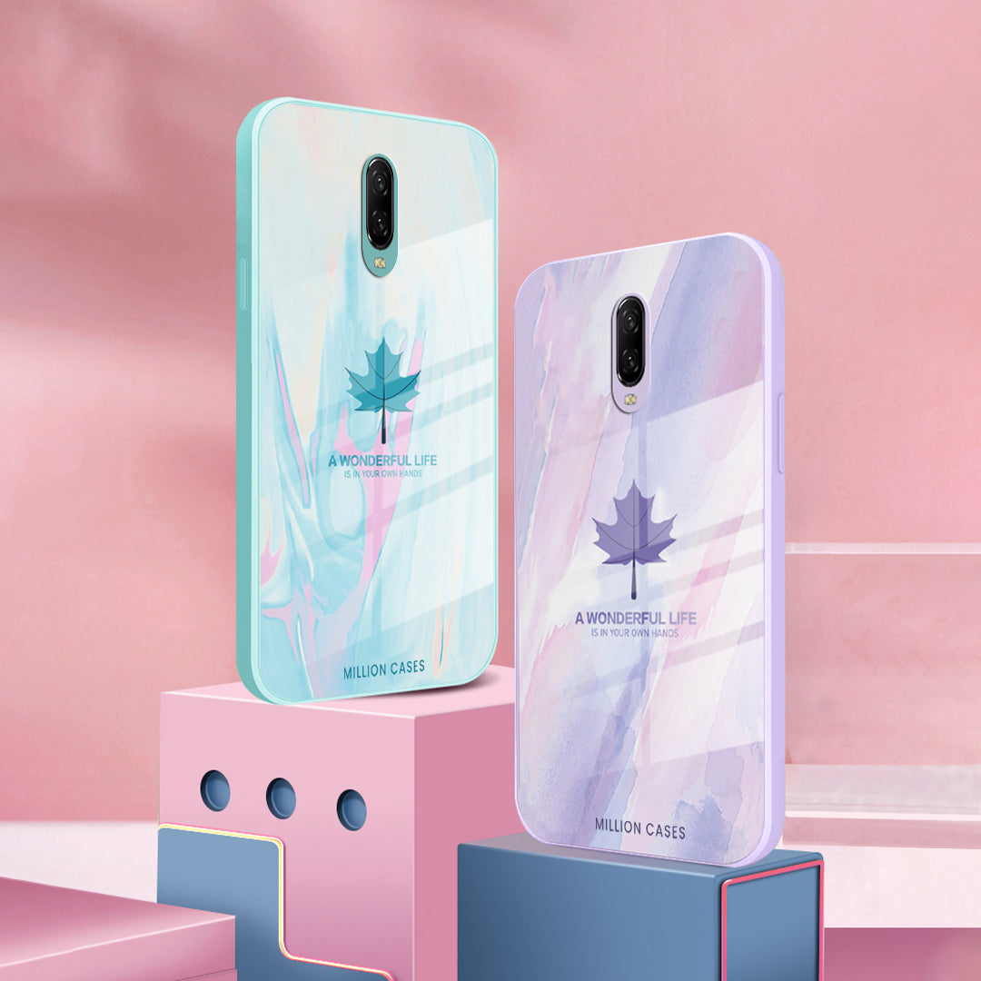 OnePlus 6 Watercolor Mapple Leaf Glass Case