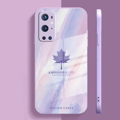 Watercolor Mapple Leaf Glass Case - OnePlus Nord