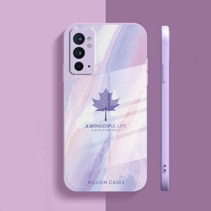 OnePlus 9RT Watercolor Mapple Leaf Glass Case