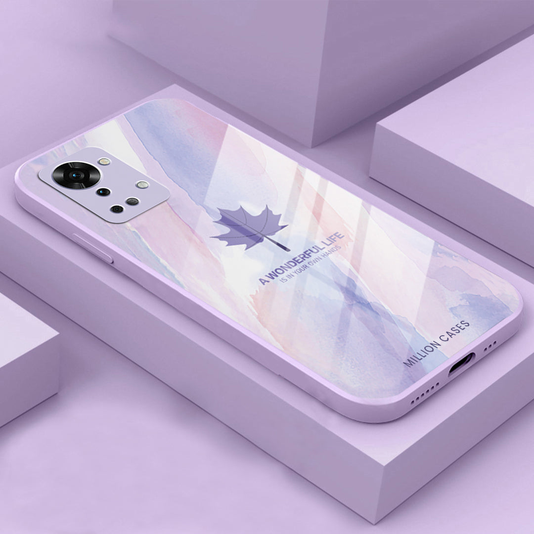 Watercolor Mapple Leaf Glass Case - OnePlus Nord