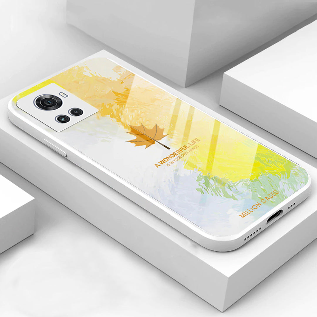 OnePlus 10R Watercolor Mapple Leaf Glass Case