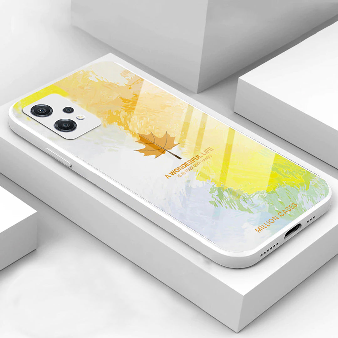 Watercolor Mapple Leaf Glass Case - OnePlus Nord