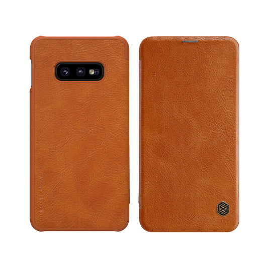 Galaxy S10e Genuine QIN Leather Flip Case