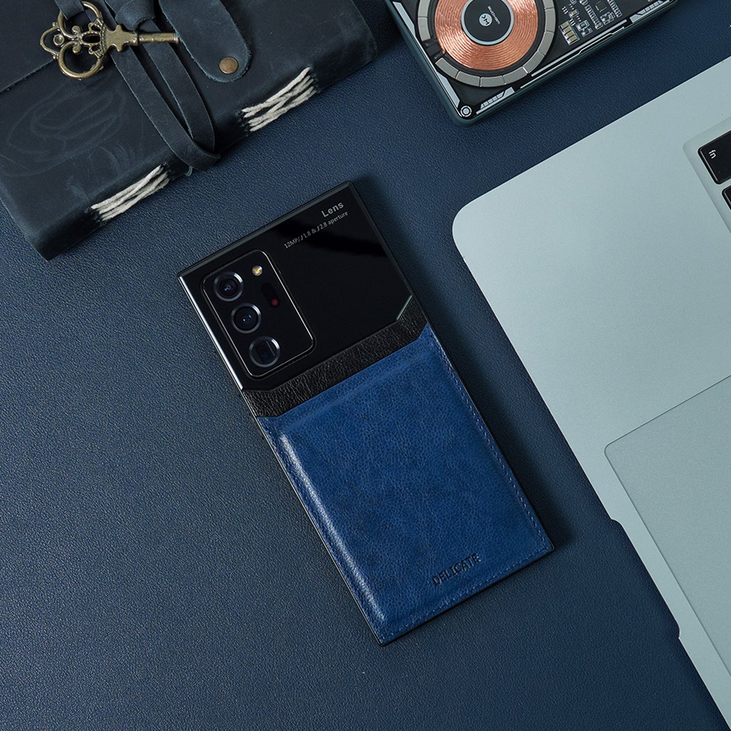 Galaxy Note 20 Ultra Sleek Slim Leather Glass Case