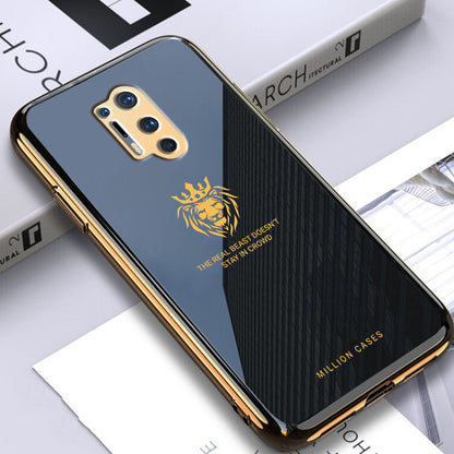 OnePlus Series Lion Pattern Electroplating Glass Case