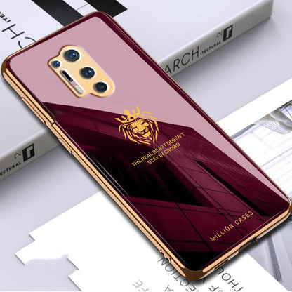 OnePlus Series Lion Pattern Electroplating Glass Case