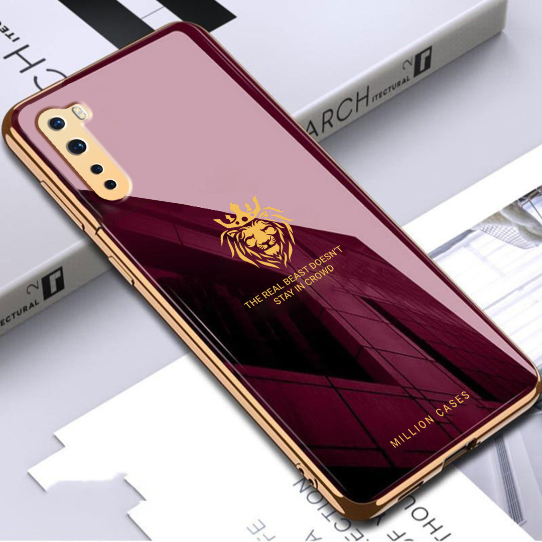 OnePlus Series Lion Pattern Electroplating Glass Case