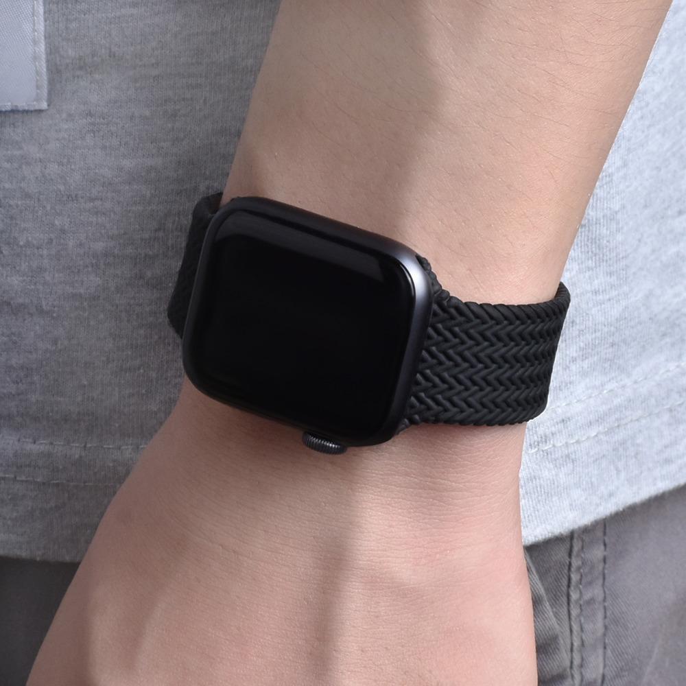 Apple Watch Braided Solo Loop Charcoal Woven Nylon Braided Solo