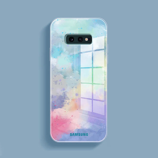 Galaxy S10 E Watercolor Splatter Glass Back Case