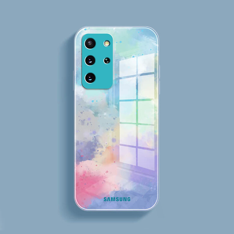 Galaxy S Series for Watercolor Splatter Glass Back Case