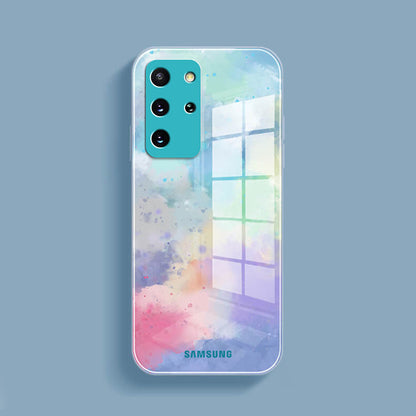 Galaxy S Series for Watercolor Splatter Glass Back Case