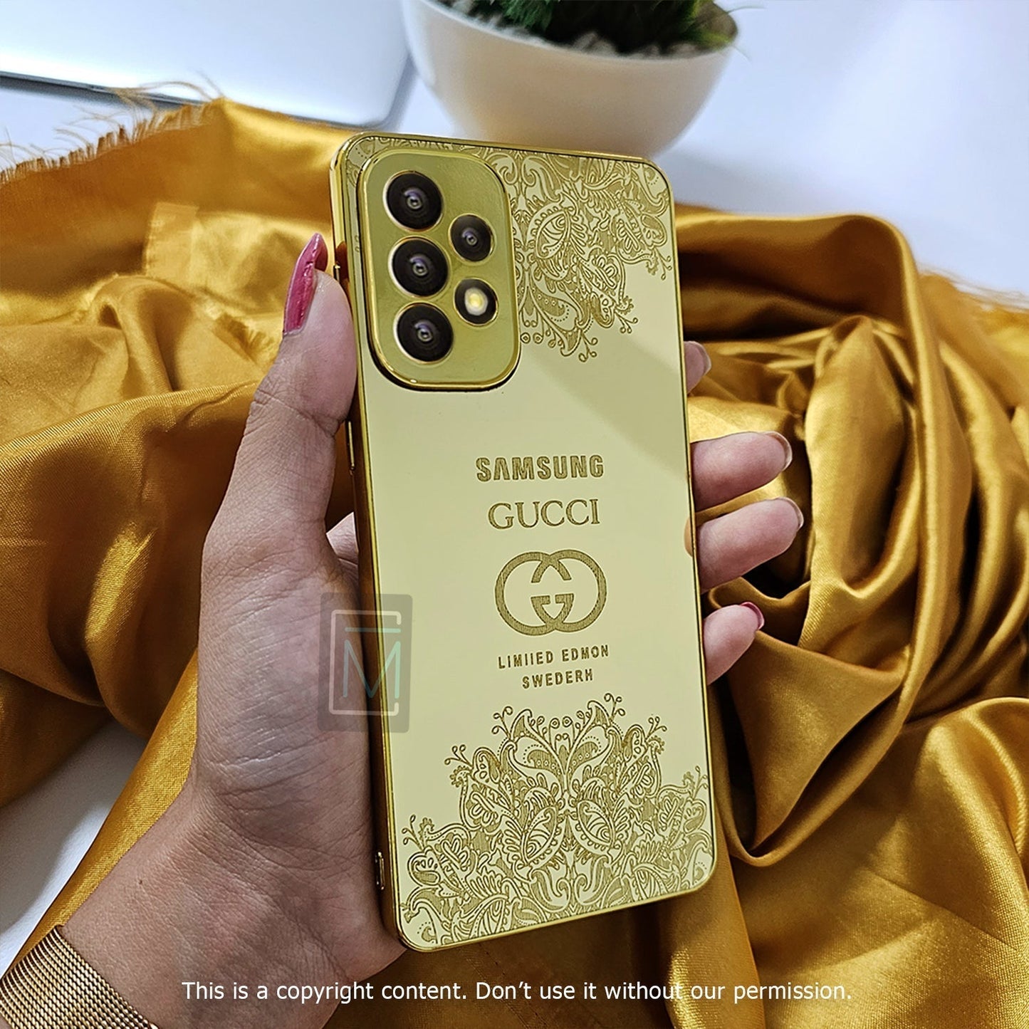 Galaxy A73 Crafted Gold Luxurious Camera Protective Case