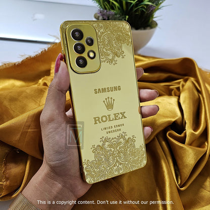 Galaxy A72 Crafted Gold Luxurious Camera Protective Case