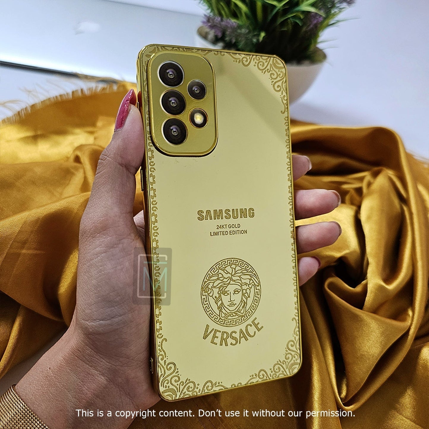 Galaxy A72 Crafted Gold Luxurious Camera Protective Case