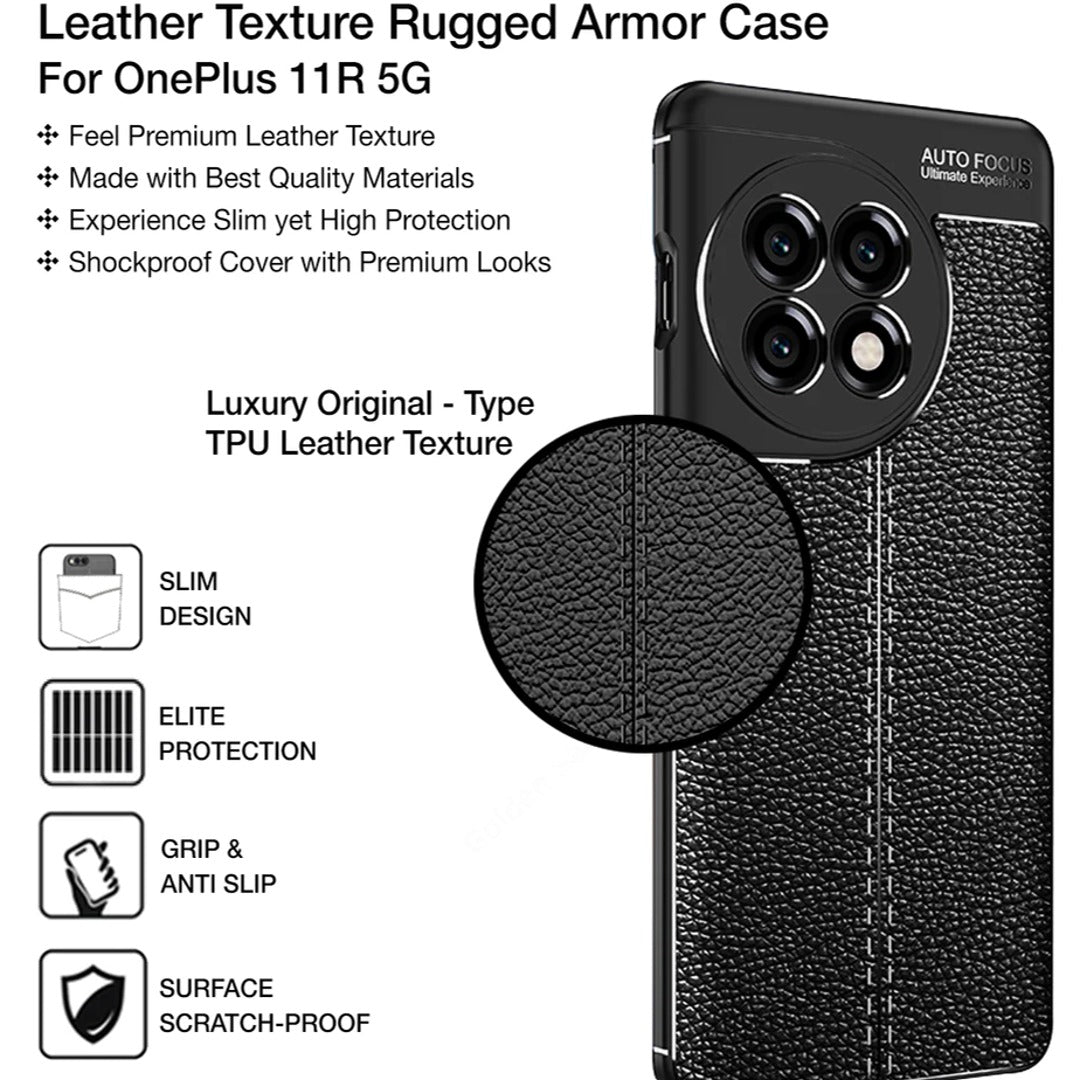 Sleek Urban Leather Ring Holder Case - OnePlus